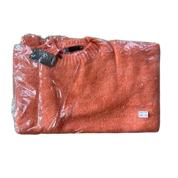 WOMENS CREAMY ORANGE OVERSIZED SOFT CREW NECK SWEATER - OS - Picture 6 of 6